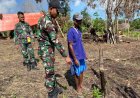 Bersama Warga, Satgas Yonif 143/TWEJ Siapkan Lumbung Kopi di Papua