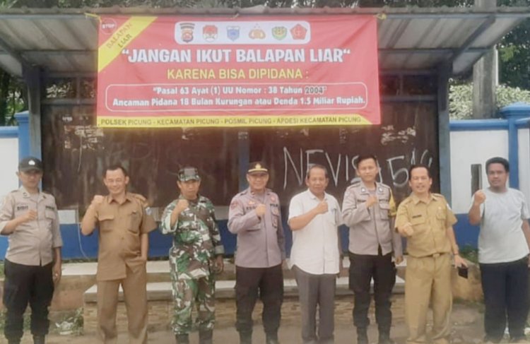 Muspika Picung Pasang Baliho Larangan Balapan Liar, Tindak Tegas Pelaku Balapan Liar