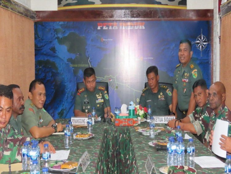Dandim 1710/Mimika Pimpin Sidang Pankar dan Jabatan Personel Kodim 1710/Mimika
