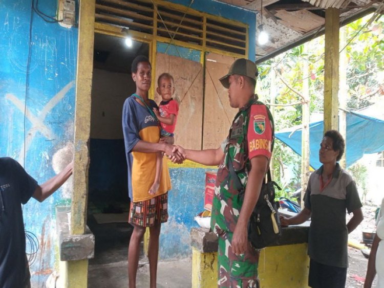 Tak Kenal Lelah, Babinsa Mapurujaya Berikan Pendampingan dan Pemberian Nutrisi Anak Asuh Stunting