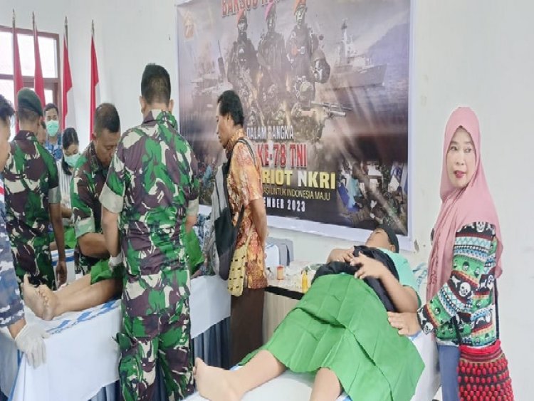 Peringati HUT TNI Ke -78, Kodim 1710/Mimika Bersama Satuan TNI Se-Garnisun Timika Gelar Bakti Kesehatan