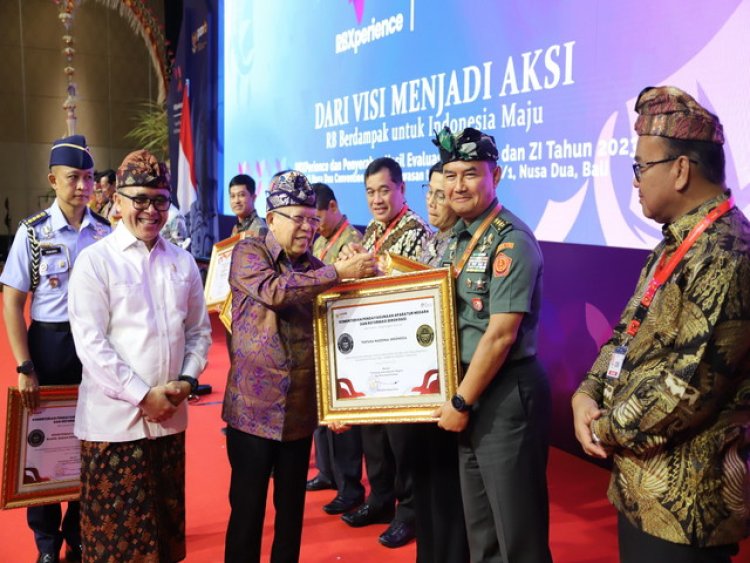 TNI Terima Penganugerahan Zona Integritas WBK dan WBBM