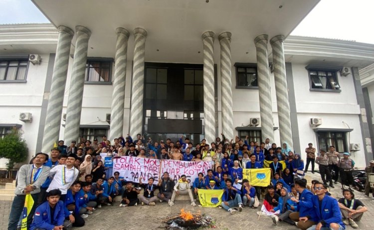 Aksi Unras PMII Pandeglang, Meminta Pemda Membatalkan MoU Pengolahan Sampah