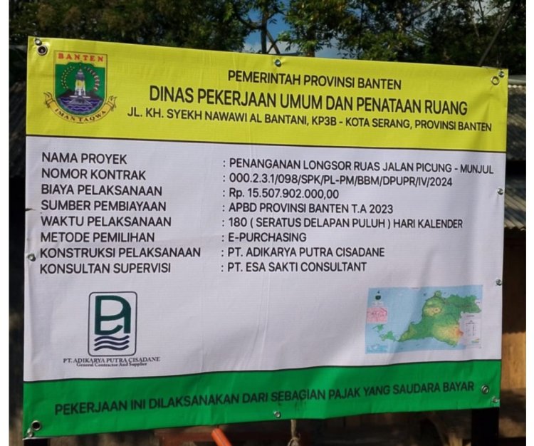 Jalan Picung-Munjul Baru Selesai Dibangun, Beda Tinggi Diduga Gagal Kontruksi