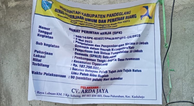 Aktivis Pandeglang, Menduga Kades Parumasan Menyalahi Wewenang Nyambi Jadi Calo Proyek Tangki Septik