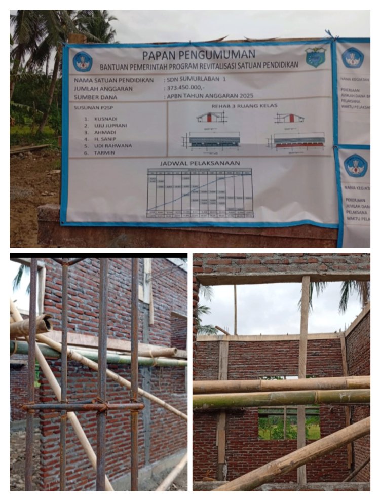 Diduga Pengawasan Longgar, Revitalisasi SDN Sumurlaban 1 Jadi Sorotan.