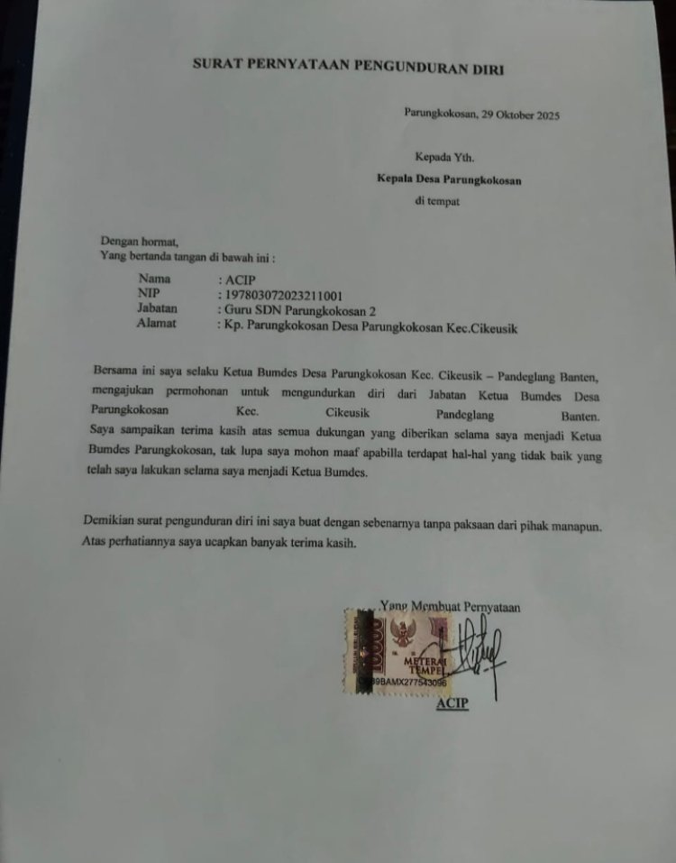 ASN Rangkap Jabatan Bikin Heboh Cikeusik --Surat Mundur Tak Diterima, Wartawan Siap Turun!