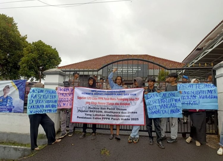 Oknum Pegawai BKPSDM & Disdikpora Pandeglang, Diduga Lakukan Maladministrasi P3K Paruh Waktu 2025, Didemo DPC AMIRA