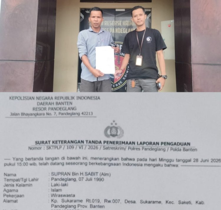 Merasa Dicemarkan Nama Baik, Advokat Moh. Supran, SH, Laporkan Akun FB Maya Septiani Ke Polres Pandeglang