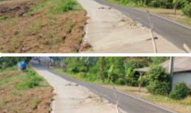 Separuh Badan Jalan Provinsi Amblas, Warga Angsana Khawatir Timbulkan Korban Jiwa