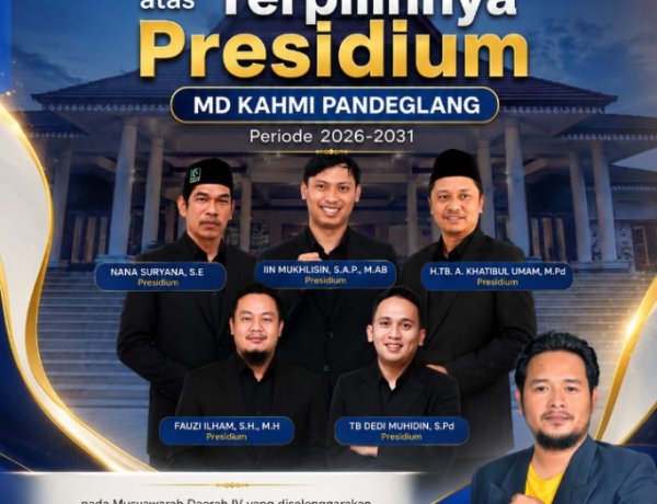 Dede Abdurahman Ketua BPC HIPKA Pandeglang Ucapkan Selamat,  Lima Presidium MD KAHMI Terpilih Pada Musda IV
